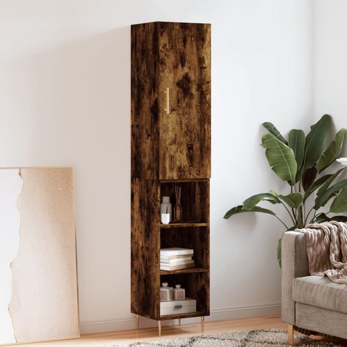 VidaXL Visoka omara dimljeni hrast 34,5x34x180 cm inženirski les Slike