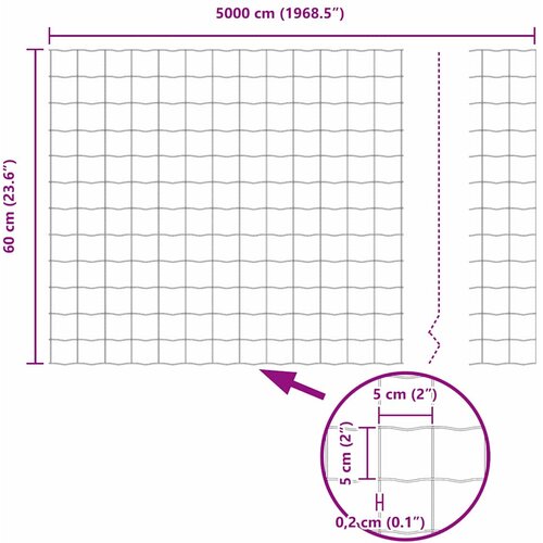 Euro ograda Siva 0,6 x 50 m Željezo prekriveno PVC-om Slike