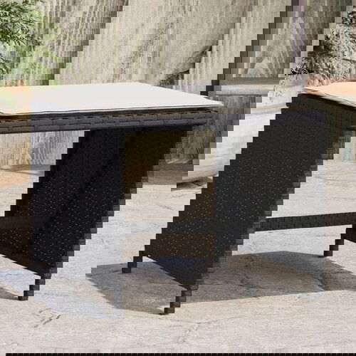 VidaXL Vrtni taburei s jastucima 4 kom crni 41x41x36 cm od poliratana Slike