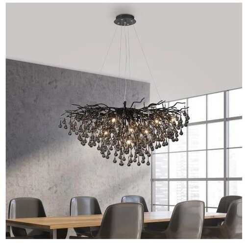PAUL NEUHAUS 2192-18 - Luster na sajli ICICLE 10xG9/40W/230V 50x100 cm crna Slike