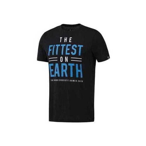 Reebok Majice s kratkimi rokavi Crossfit Fittest ON Earth Črna Cene