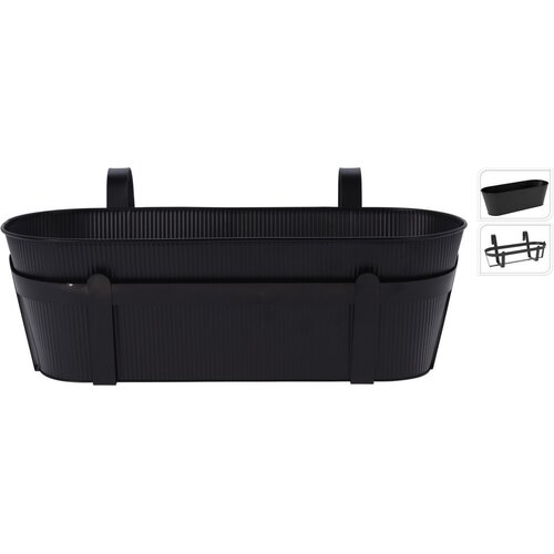  Metalna tegla ŽARDINJERA L37 CM CRNA S DRŽAČEM Cene