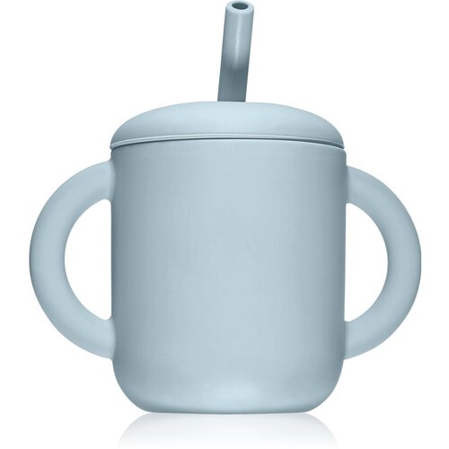 Mushie Training Cup with Straw šalica sa slamkom Powder-blue 175 ml Cijene