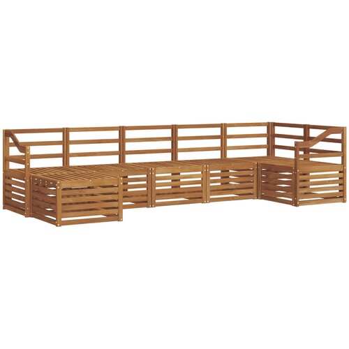  Set vanjskih sofa 7 kom. Prirodna 304 x 126,5 x 73 cm Slike