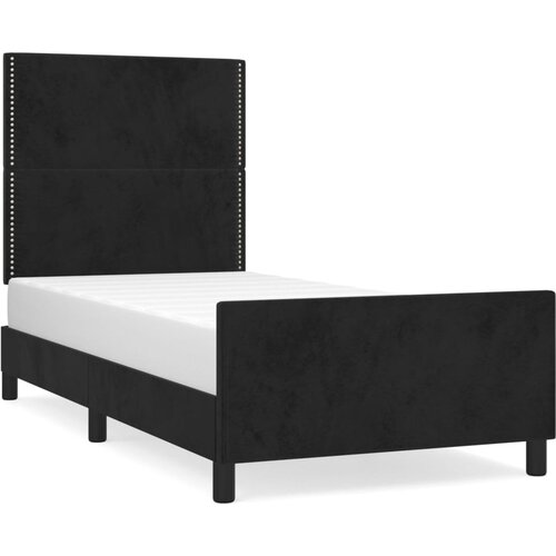 VidaXL Posteljni okvir z vzglavjem črn 90x200 cm žamet, (20902837) Slike