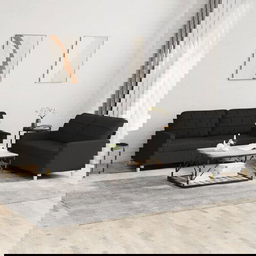 VidaXL 2-dijelni set sofa s jastucima crni od tkanine Slike