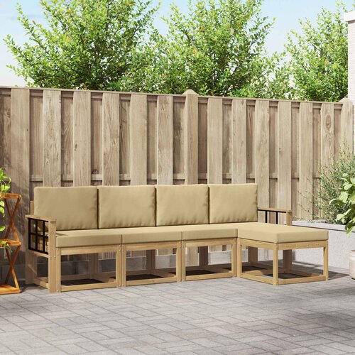  Set vanjskih sofa 5 kom. Bijela i bež Cijene