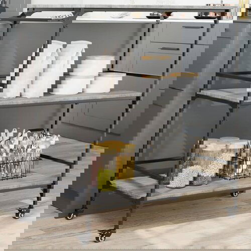 VidaXL Kuhinjska kolica boja hrasta 100 5x50x105 cm konstruirano drvo Slike
