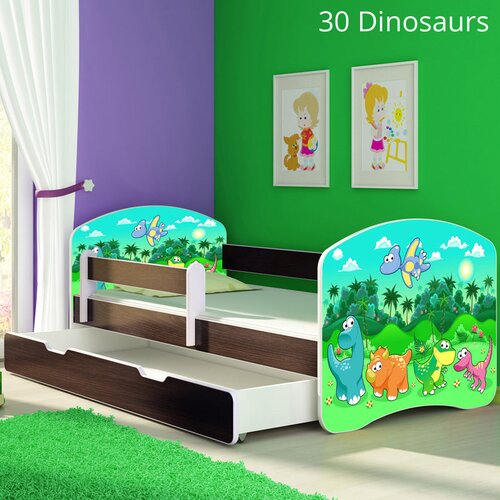  Dječji krevet ACMA s motivom, bočna wenge + ladica 180x80 cm 30 Dinosaurs Cijene