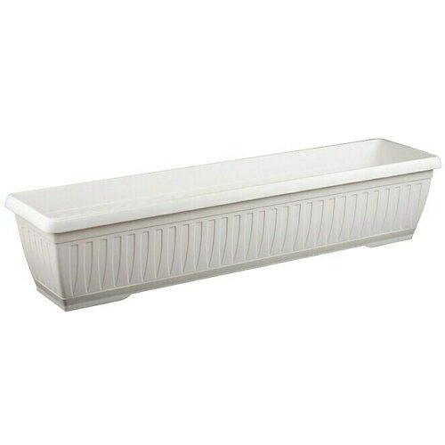 Plastična žardinjera Jadran (Vanjska dimenzija (D x &amp;Scaron; x V): 80 x 20 x 17 cm, Bijele boje) Slike
