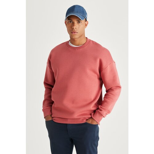 AC&Co / Altınyıldız Classics Men's Coral Oversize Loose Fit Fleece Inside 3 Threads Crew Neck Cotton Sweatshirt. Cene