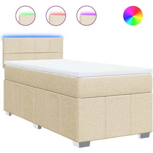 Maison Chic Box spring postelja - Vzmetna postelja z vzmetnico krem 80x200 cm blago SL23737, (21879854) Cene
