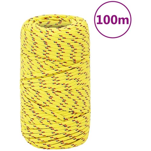 VidaXL Vrv za čoln rumena 2 mm 100 m polipropilen Slike
