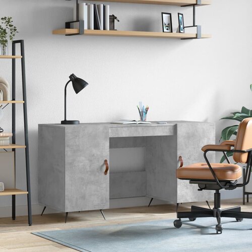 VidaXL Radni stol boja betona 140 x 50 x 75 cm od konstruiranog drva Slike