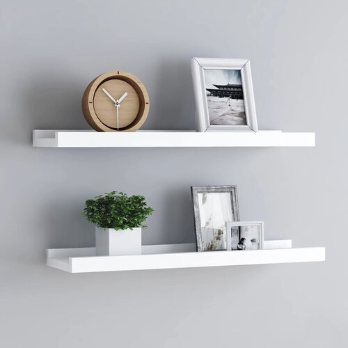 VidaXL Zidne police za fotografije 2 kom bijele 40 x 9 x 3 cm MDF Slike