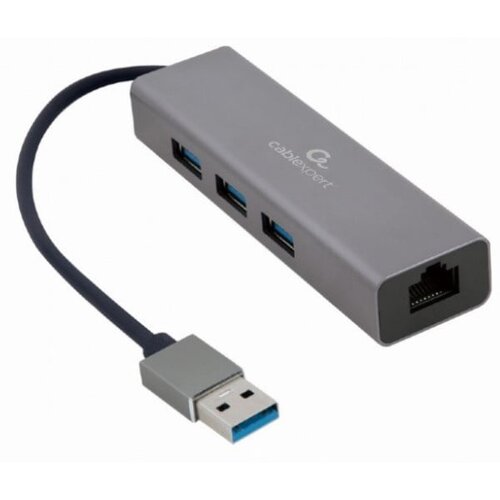 Gembird A AMU3 LAN 01 USB AM Gigabit network adapter with 3 port USB 3.0 hub Cene