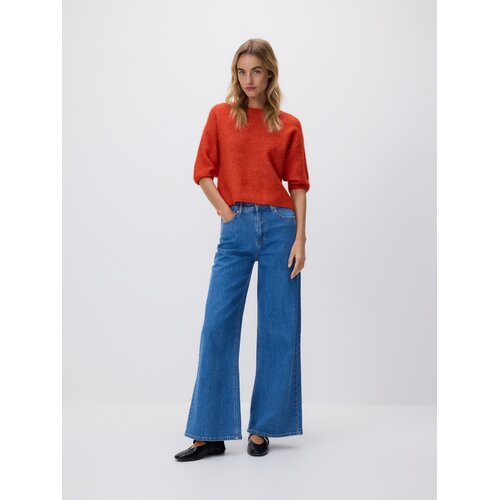 Reserved Wide leg traperice - plava Cene