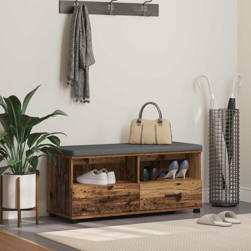  Klupa za hodnik s jastukom Staro drvo 100 x 38 x 46 cm Cijene