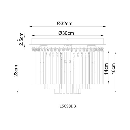 Globo 15698DB - plafonsko svetlo gorley 5xE14/40W/230V, prečnik 32 cm Slike