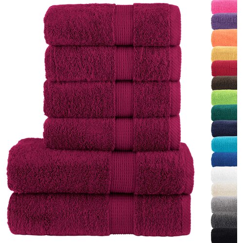  6-dijelni vrhunski set ručnika SOLUND bordo 600 gsm Slike