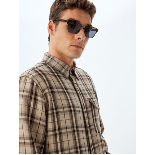 Koton Brown Plaid Men's Adult Shirt Cene