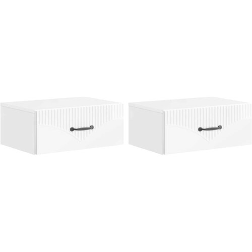  Stenski nočni omarici 2 pcs Bela visok sijaj 49 x 34,5 x 20 cm, (5000209546) Cene