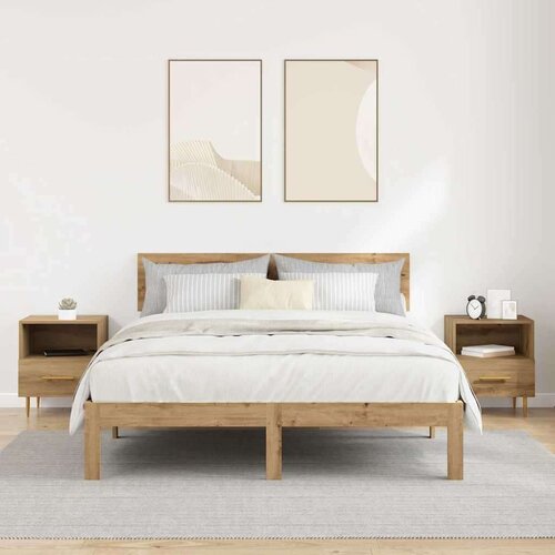  Noćni ormarić 2 pcs Smeđa 40 x 35 x 47.5 cm Konstruirano drvo Slike