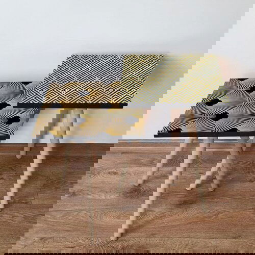 Hanah home 2Shp496 - gold goldblack nesting table (2 pieces) Cene