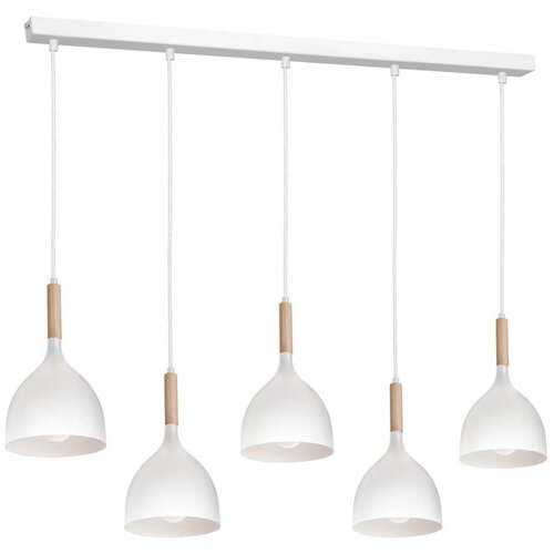 Luster na sajli NOAK 5xE27/15W/230V bela/buk Cene