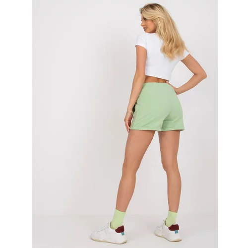 Fashion Hunters Basic pistachio shorts with a high waist