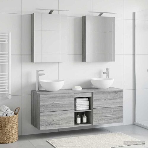  Set namje&scaron;taja za kupaonicu 5 pcs Siva Sonoma Cijene