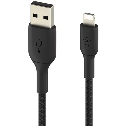 Belkin USB na iPhone/iPad Lightning MFi kabel, pleten iz najlona, serija BOOST?CHARGE proizvajalca 3 m - crn, (20524267)