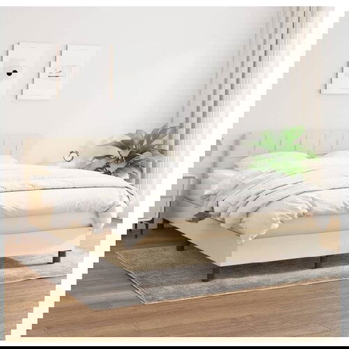 VidaXL Box spring postelja z vzmetnico krem 140x190 cm blago Slike