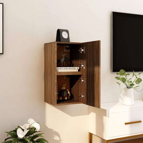  Zidni TV ormarići 2 kom boja smeđeg hrasta 30 5 x 30 x 30 cm Slike