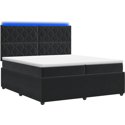  LED okvir za krevet s madracem Crna 200 x 200 cm Bar&amp;scaron;un Slike