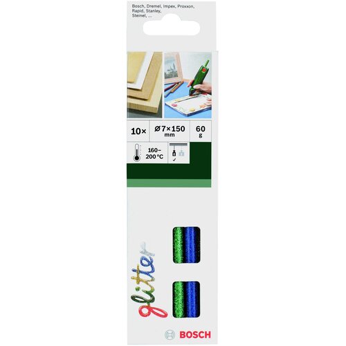 Bosch Ljepljivi &amp;scaron;tapići Bosch 7 mm 150 mm vi&amp;scaron;ebojno sortirano (&amp;scaron;ljokice) 2609256D31 10 Slike