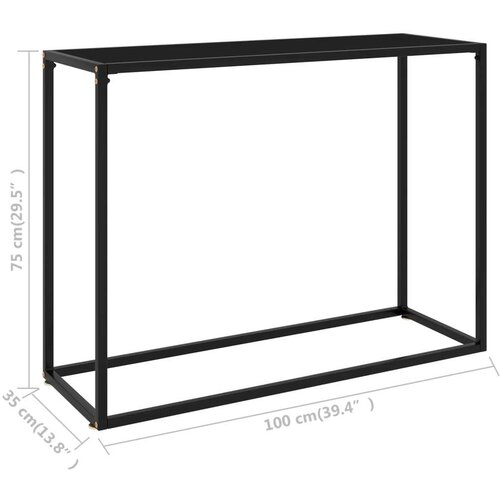  Konzolni stol crni 100 x 35 x 75 cm od kaljenog stakla Slike