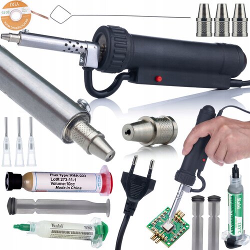 Rosfix Set Electric PRO – Ročna Odsesovalna Lemilka 350W, Močno Sesanje | AC220V 50Hz, Grelec 30W, 3x Konice 2mm, Kositer 183°C, (5000356453) Cene