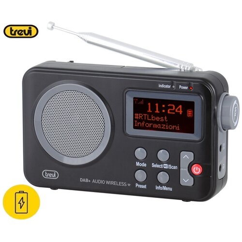 Trevi prenosni radio DAB 7F80, črn Slike