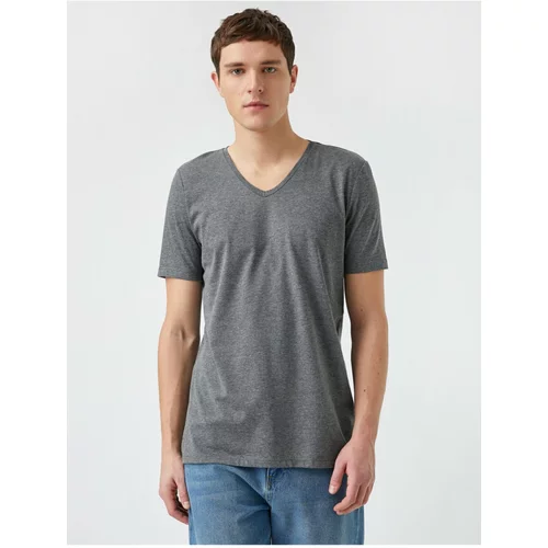Koton T-Shirt - Gray - Fitted