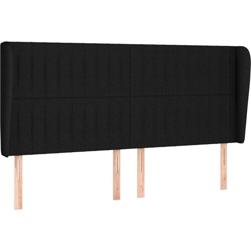  Uzglavlje s u&amp;scaron;ima crni 203x23x118/128 cm od tkanine Slike
