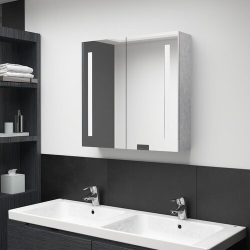 vidaXL LED kupaonski ormarić s ogledalom siva boja betona 62x14x60 cm Cijene