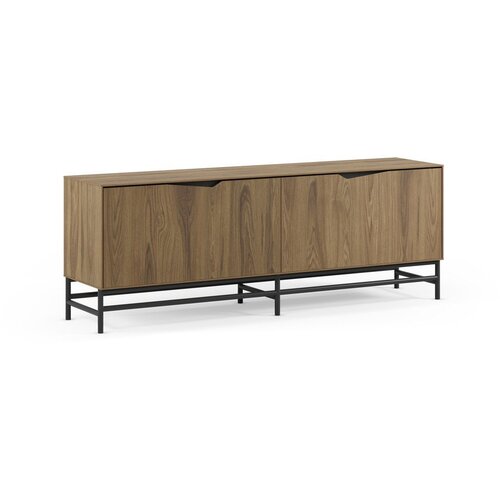 Marckeric Črna/v naravni barvi TV omarica v hrastovem dekorju 150x61x35 cm Aiden &amp;ndash; Slike