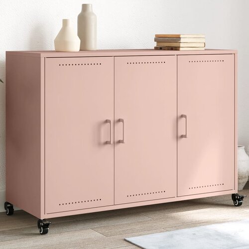 VidaXL Komoda roza 100,5x39x72 cm hladno valjano jeklo Slike