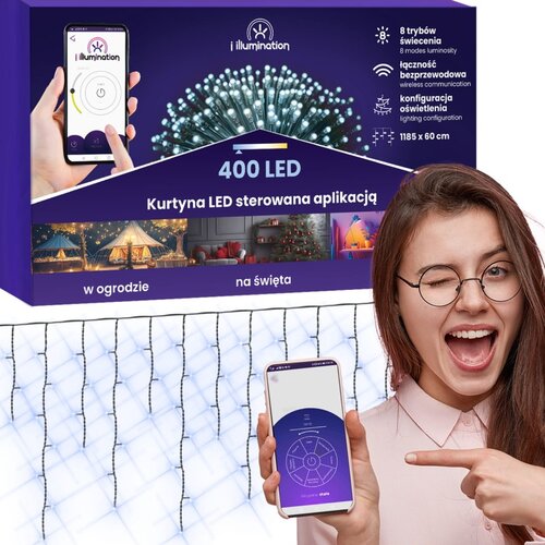 I illumination 400 LED svetlobna zavesa - hladno bela - aplikacijsko krmiljena, (22135247) Cene