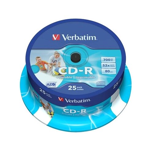Verbatim CD Disk 700 MB, 80min, 52x, printable mat povr&amp;scaron;ina 25kom Slike