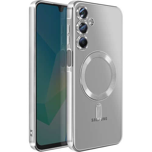 AVIZAR Ovitek za Samsung Galaxy A16, združljiv z MagSafe, s kromiranim robom, Srebrna, (5000189492) Cene