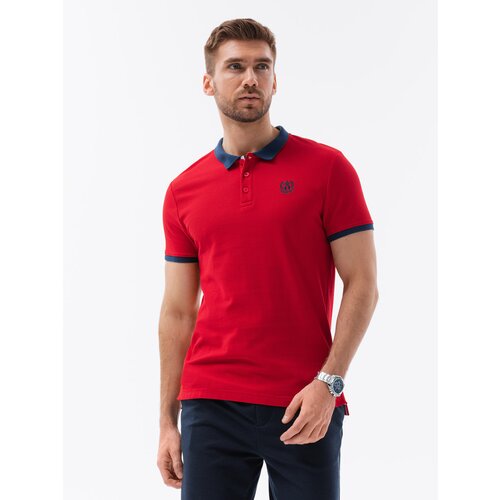 Ombre Men's polo shirt with contrasting elements Slike