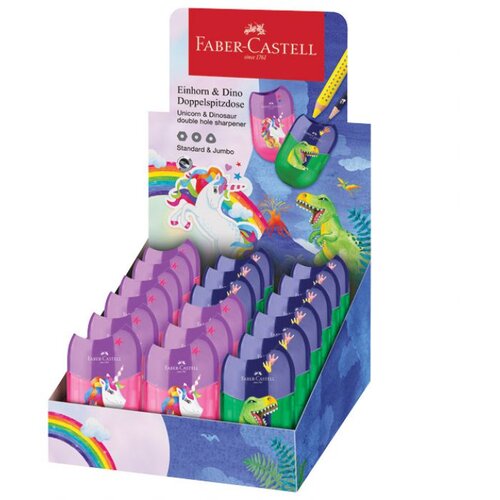  ŠILJILO PVC S PVC KUTIJOM 2RUPE UNICORN I DINO PK18 FABER CASTELL 183551 SORTIRANO Cene
