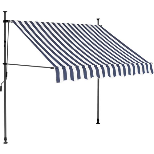 Maison Chic Ročno zložljiva tenda - Senčniki z LED lučkami 150 cm modra in bela, (22042311) Cene
